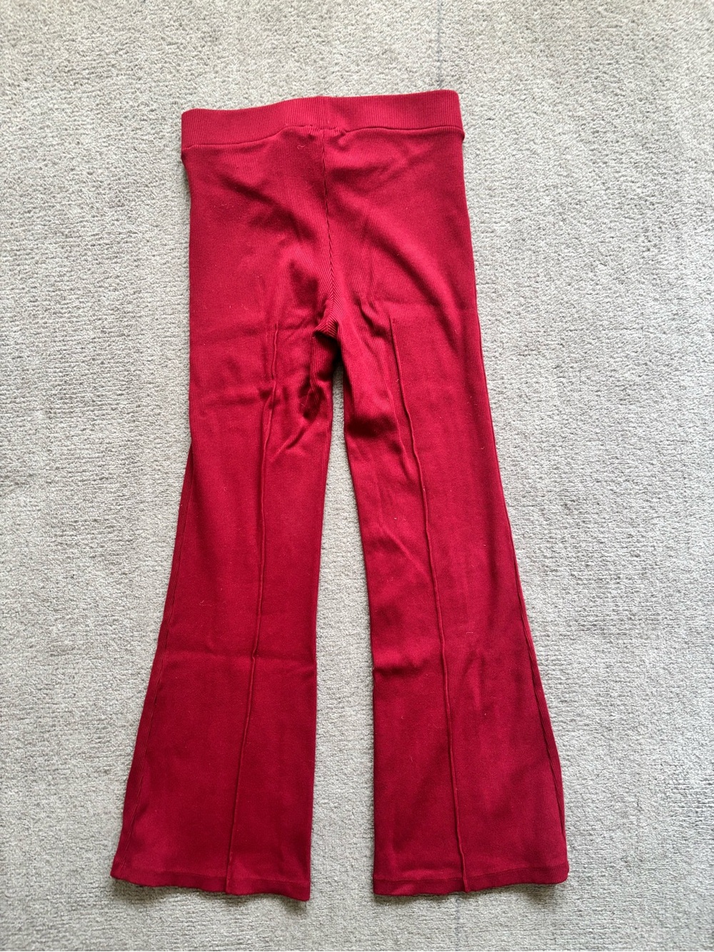 DONNI. Rib Kick Flare Pants Oxblood Red Size S - Picture 4 of 5